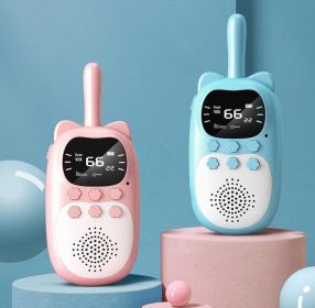 Walkie-Talkie 3KM Wireless Handheld USB Charging Parent-child Interaction Toys Gift (Option: Blue And Pink)