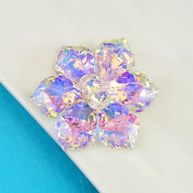 Crystal Flower Pin Handmade Corsage (Color: Pink)