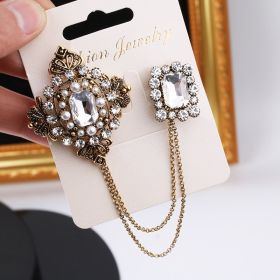 Collar Flower Shirt Jewelry Pins Suit (Color: White)