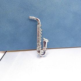 Musical Instrument Saxophone Temperament Brooch (Color: Silver)
