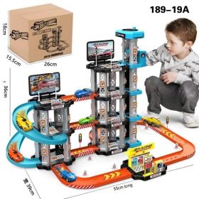 Track Toys Children's Large Ejection Parking Lot Plastic Toys (Option: Car 78 Pieces)