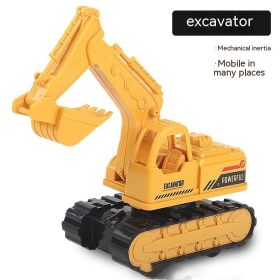 Medium Children's Simulation Inertial Engineering Vehicle Plastic Excavator (Option: Excavator Two Ends)