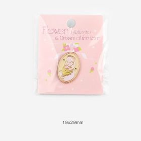 Metal Emblem Flower And Dream Tour Retro Girl Breastpin (Option: Colorful Girl)
