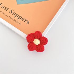 Handmade Wool Crochet Cute Little Flower X Brooch (Option: Red flower brooch)