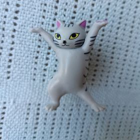 1pc/5pcs Cute Cat Pen Holder, Toy Cat Headphone Holder, Enchanted Dancing Cat Pen Holder, Home Desktop Ornament (Color: Gray)