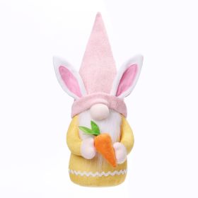 Easter Gnome Plush Ornament Kids Room Decoration Home Decoration Doll (Color: Pink)