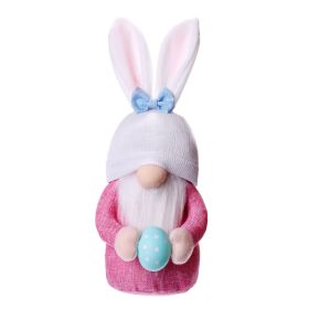 Easter Gnome Plush Ornament Kids Room Decoration Home Decoration Doll (Color: White)