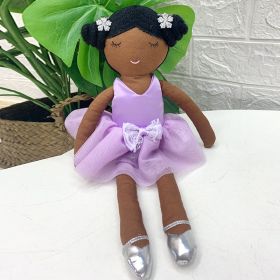 Children's Gift Girl Comfort To Sleep With Cute Ragdoll Plush Toy (Option: Purple Ballet Skirt Doll-35cm)