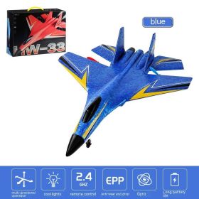 Fixed Wing Foam HW33 Remote Control Aircraft Children's Toy (Option: Blue With Light)