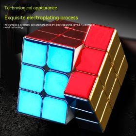 Electroplating Third-order Magnetic Plastic Cube Professional Toy (Option: magnetic force3x3)