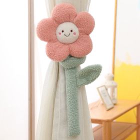 Cotton Flower Long Pillow Huge Funny Big Flower Cute Tulip Curtain Buckle Ins Style Tulip Cartoon Flower (Option: Pink And White-100cm)