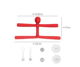 Home Decor Mini Man Refrigerator Magnets Cute Rubber Key Holder Wall Hook Towel Hanger For Office Home Fun Decoration (Option: Little Red Man OPP Bag)