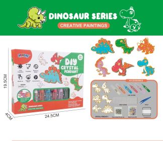 Crystal Glue Painting Handmade Doodle Coloring Toys Free Gel Painting (Option: Dinosaur Series)