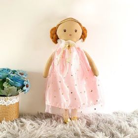 Children's Gift Girl Comfort To Sleep With Cute Ragdoll Plush Toy (Option: Pink Long Skirt Doll-35cm)