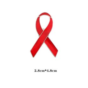 Metal Badge AIDS Prevention Activity Red Ribbon (Option: Red Ribbon Large)