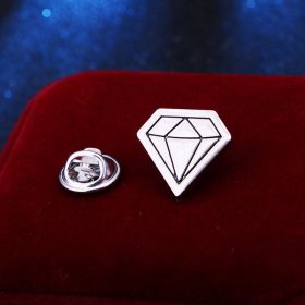 Korean Style Elegant Small Diamond Brooch Mini Style Small Pin Buckle (Color: Silver)