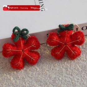 Material Ankle Bite Christmas Poison Pendant (Option: Wool Snowflake Red)