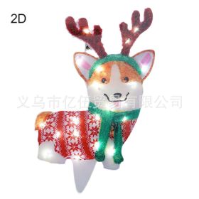 New Christmas Dog Lighting Chain Courtyard Decoration LED Lights Christmas Scene Layout Decoration Ornaments (Option: Christmas Dog 10)
