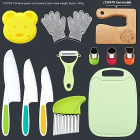 Children's Anti-cutting Gloves Cutting Board Fruit Knife (Option: 150199 Suit)