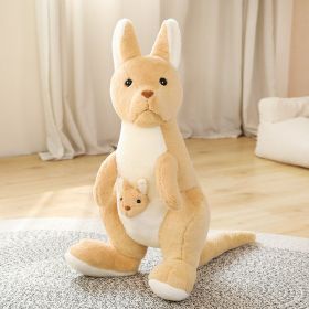 Kangaroo Plush Mother And Child Plush Toy Doll Simulation Kangaroo (Option: Brown-120cm)