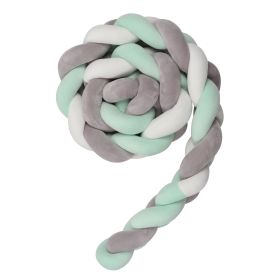 Knotted Long Pillow Three-strand Twist Spandex Bed Fence Baby (Option: Gray White Mint Green-200cm)