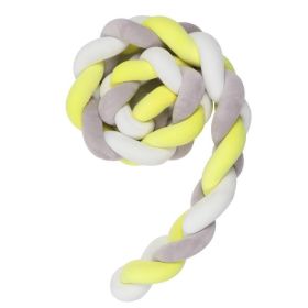 Knotted Long Pillow Three-strand Twist Spandex Bed Fence Baby (Option: Gray White Yellow-200cm)